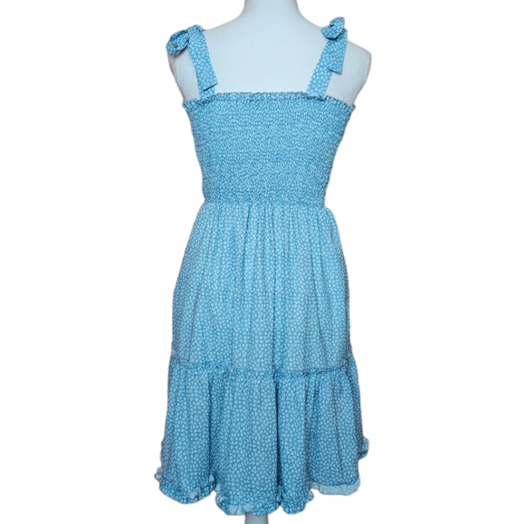 Romanstii Women's Mini Dress Strappy Backless Pleated Flare Ruffle Polka Dot - Picture 5 of 8